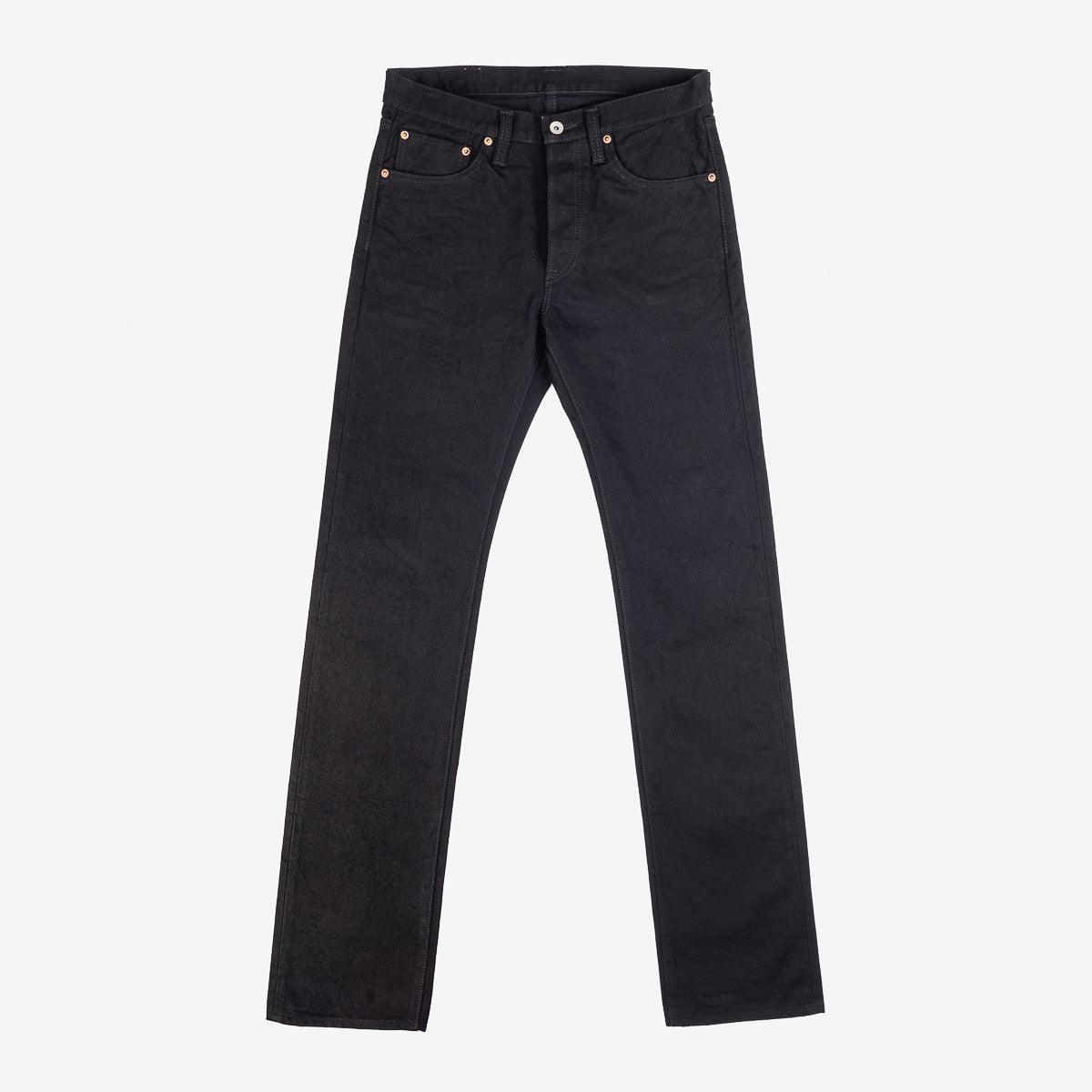 IH-666S-142BB - 14oz Selvedge Denim Slim Straight Cut Jeans - Black/Black
