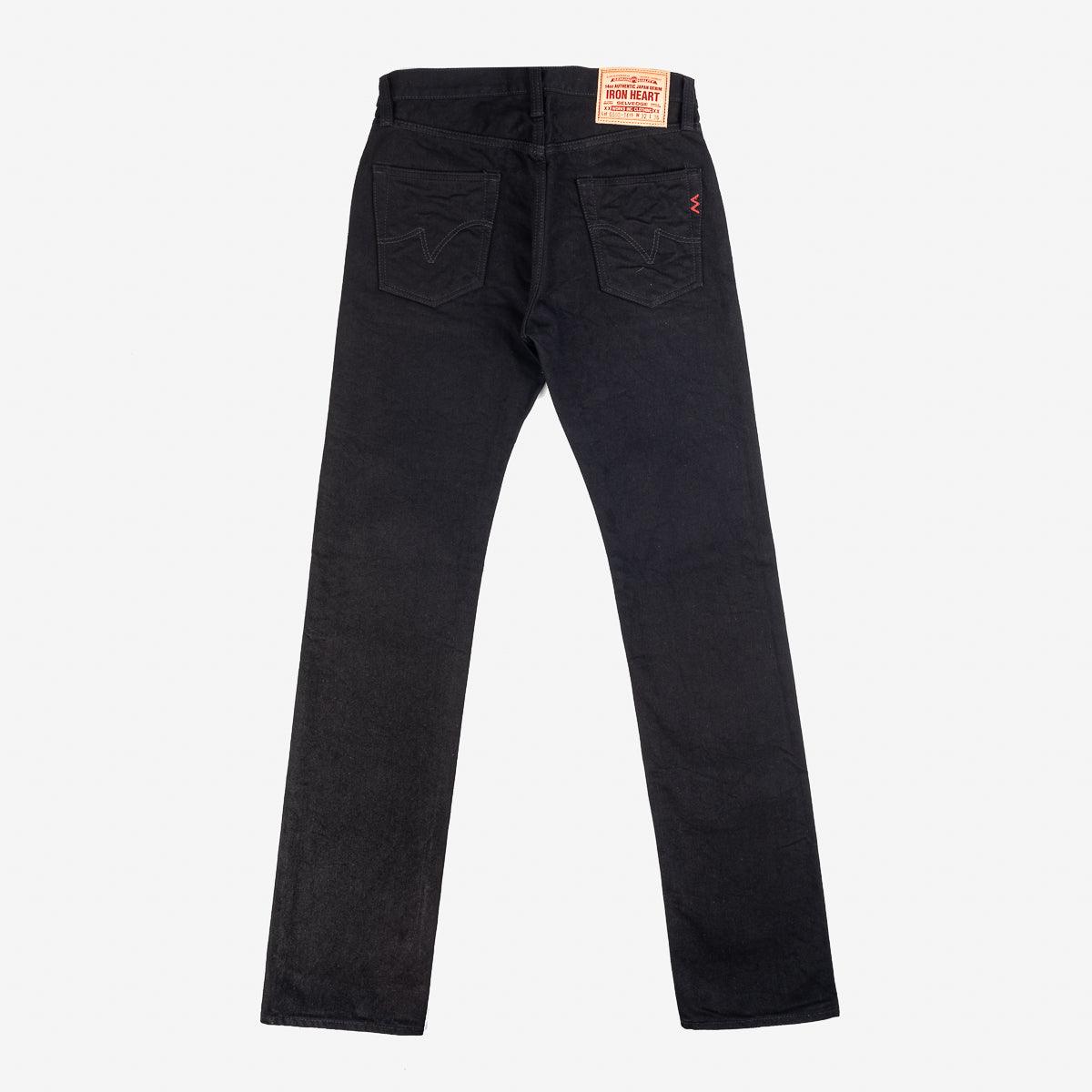 IH-666S-142BB - 14oz Selvedge Denim Slim Straight Cut Jeans - Black/Black