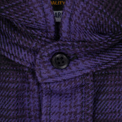 IHSH-264-PUR - Ultra Heavy Flannel Ombré Check Western Shirt - Purple/Black