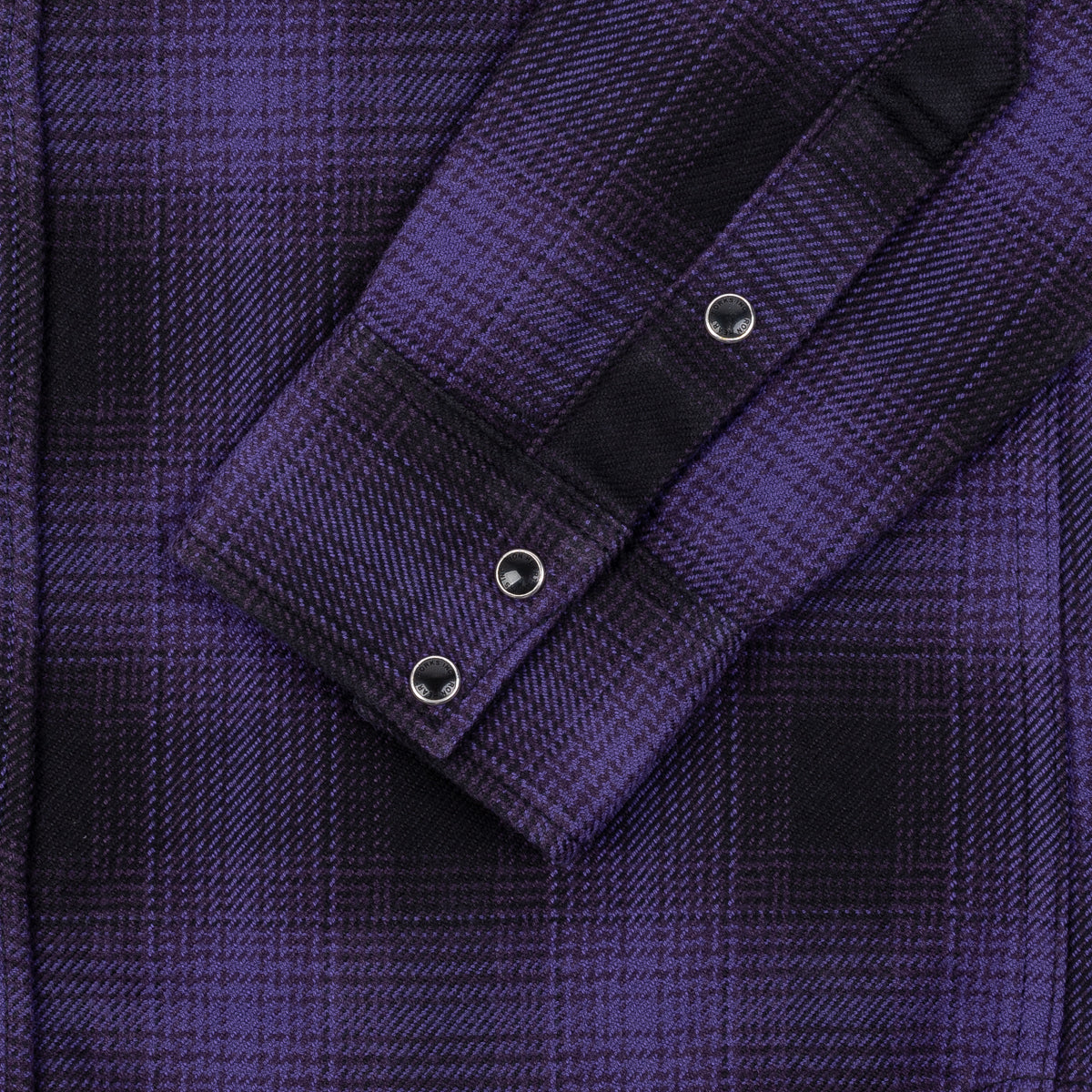 IHSH-264-PUR - Ultra Heavy Flannel Ombré Check Western Shirt - Purple/Black