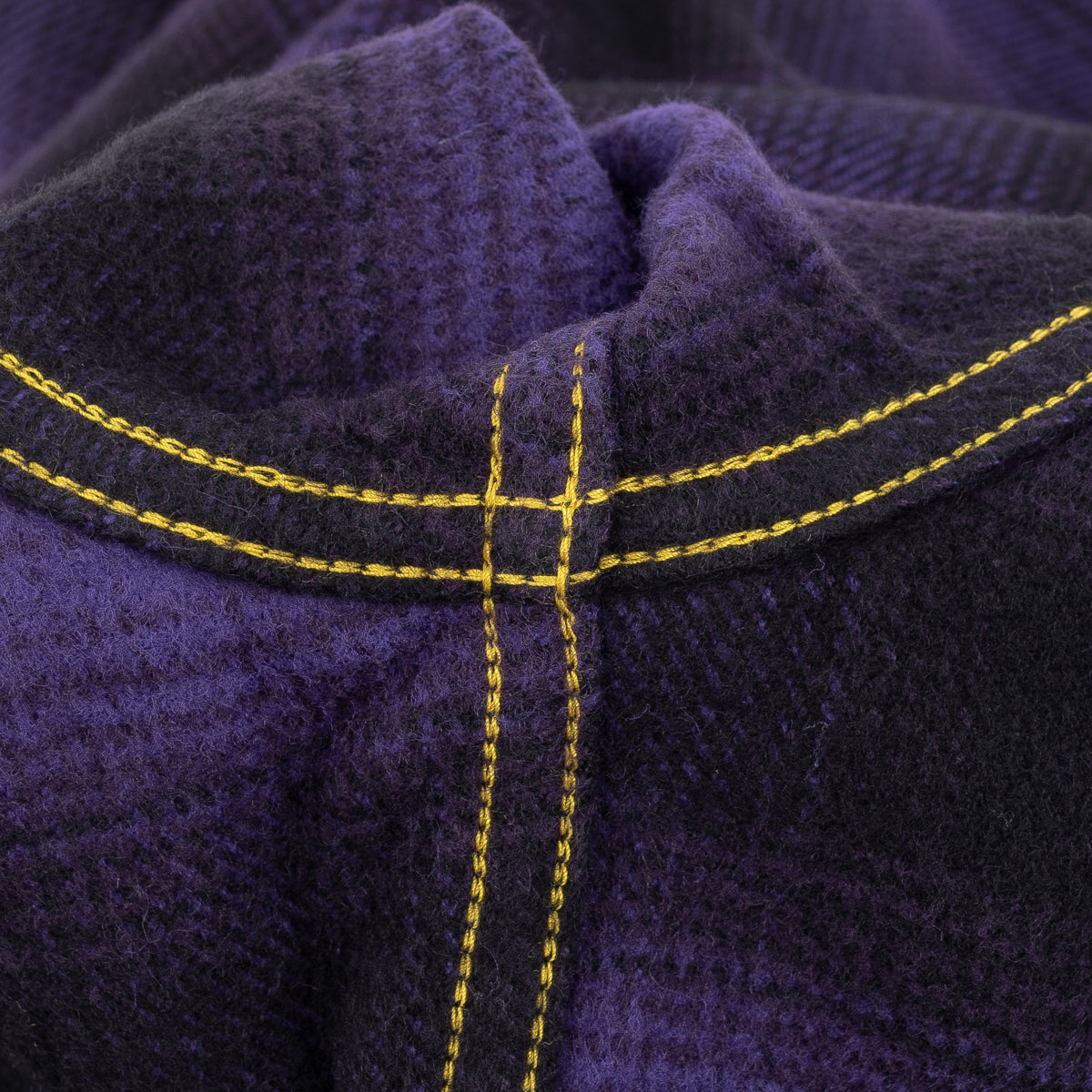 IHSH-264-PUR - Ultra Heavy Flannel Ombré Check Western Shirt - Purple/Black