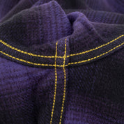 IHSH-264-PUR - Ultra Heavy Flannel Ombré Check Western Shirt - Purple/Black