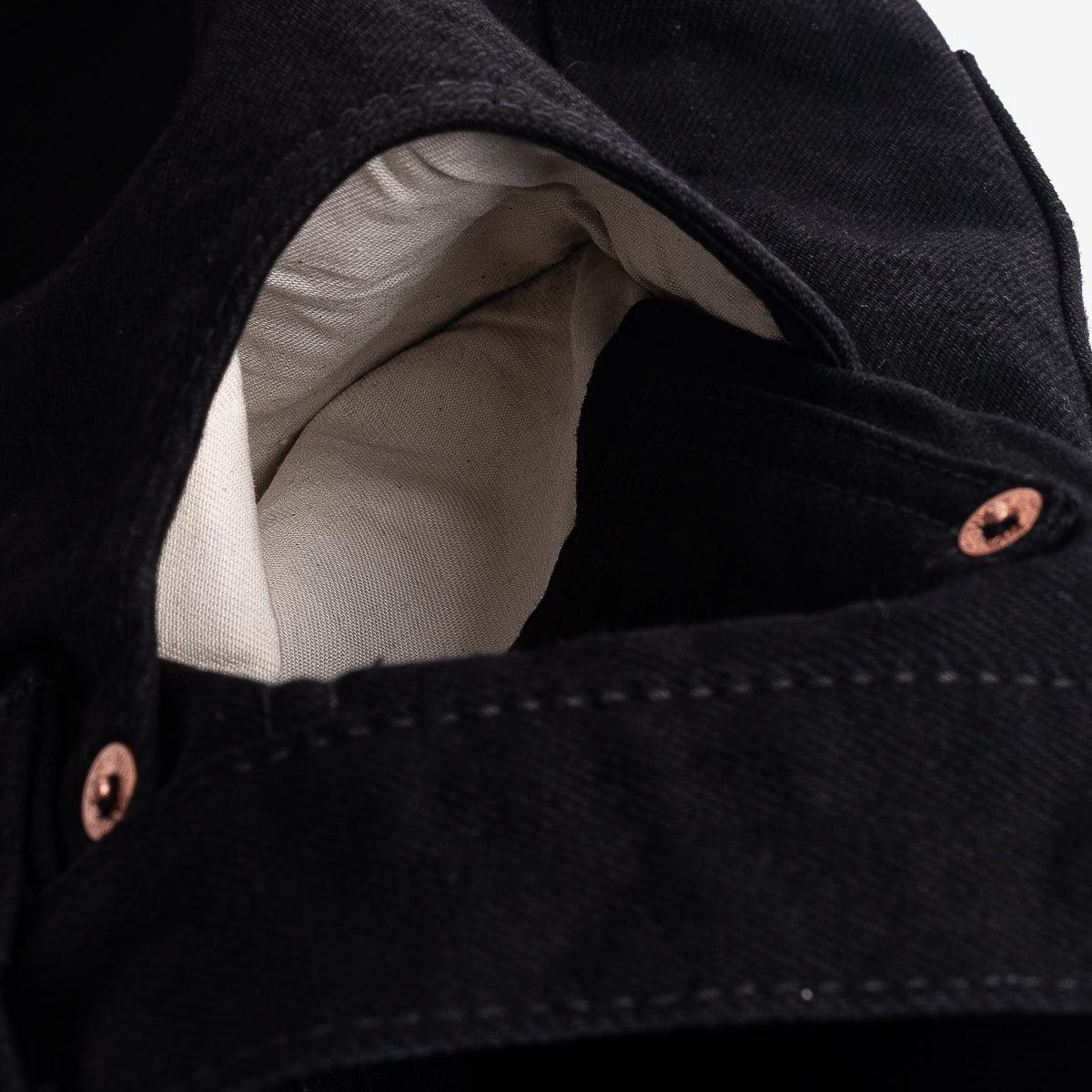 IH-666S-142BB - 14oz Selvedge Denim Slim Straight Cut Jeans - Black/Black
