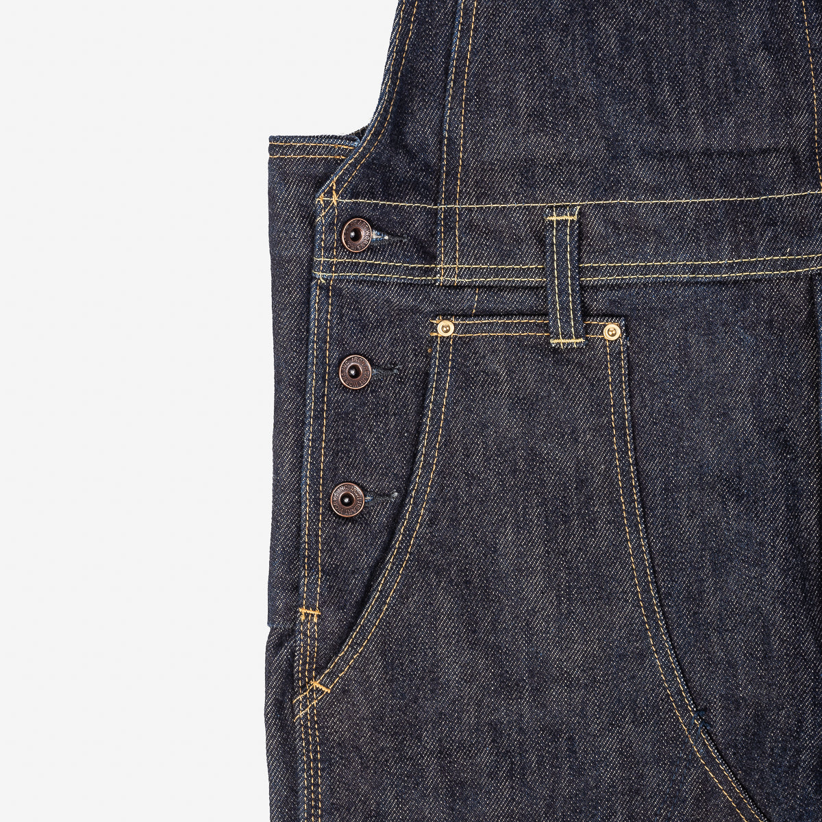 IH-805-IND - 21oz Selvedge Denim Double Knee Overalls - Indigo
