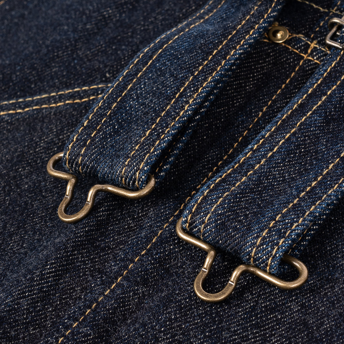 IH-805-IND - 21oz Selvedge Denim Double Knee Overalls - Indigo