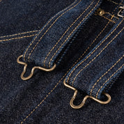 IH-805-IND - 21oz Selvedge Denim Double Knee Overalls - Indigo