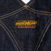 IH-805-IND - 21oz Selvedge Denim Double Knee Overalls - Indigo
