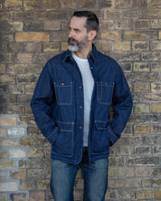 IHJ-149-IND - 10oz Selvedge Denim Blanket Lined Chore Jacket - Indigo