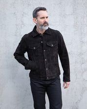 IHJ-155-BLK - FW25 - Horsehide Suede Modified Type III Jacket - Black