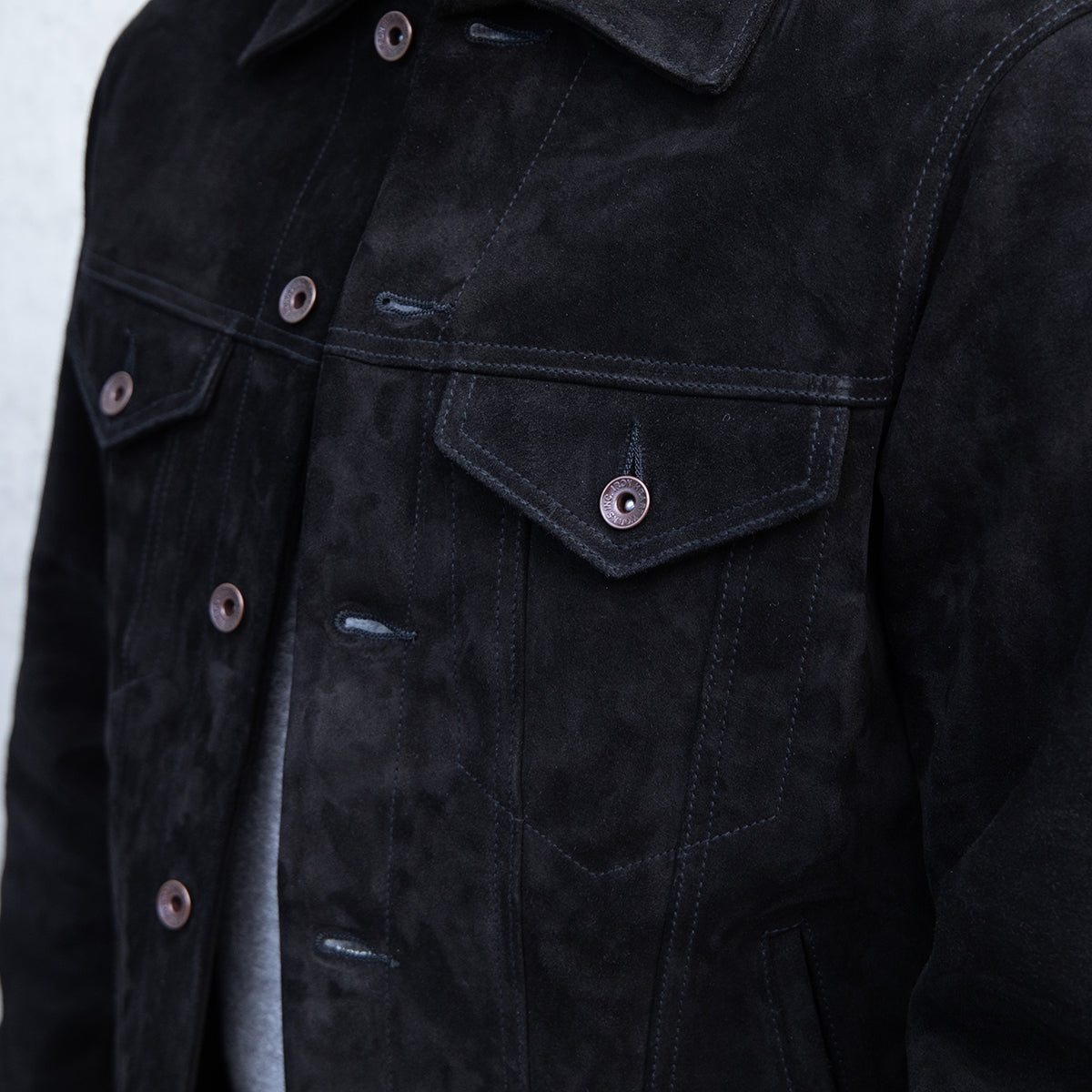 IHJ-155-BLK - FW25 - Horsehide Suede Modified Type III Jacket - Black