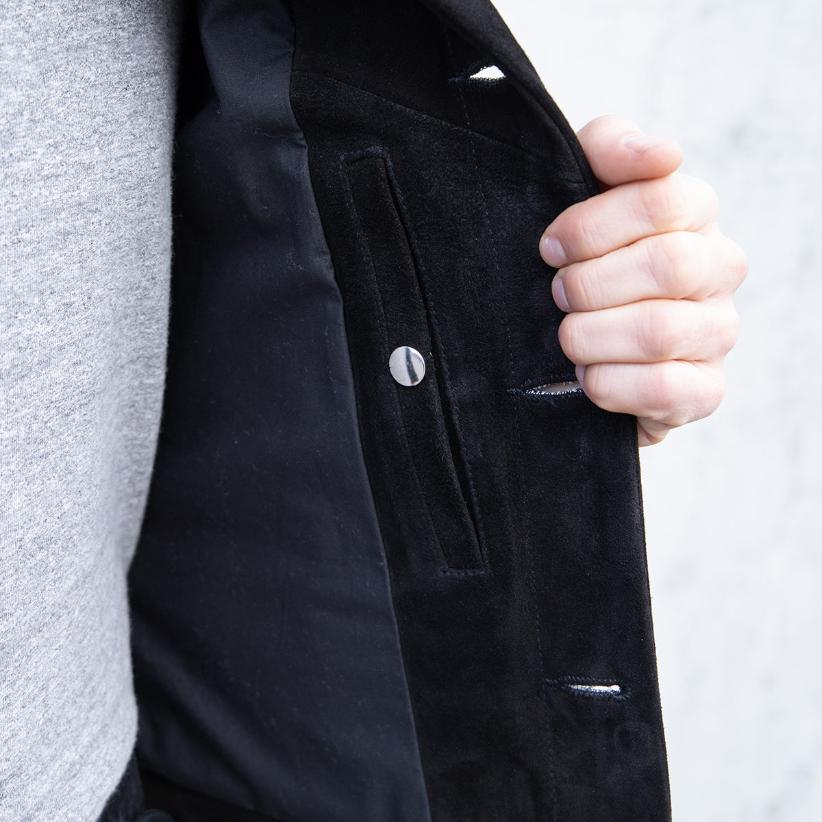 IHJ-155-BLK - FW25 - Horsehide Suede Modified Type III Jacket - Black