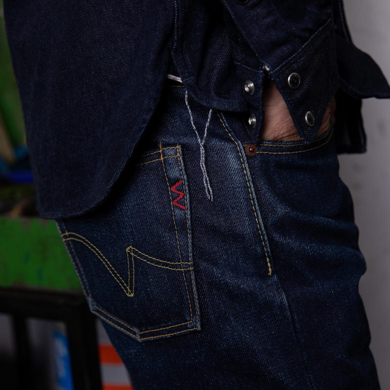 IHSH-33-T - 12oz Selvedge Denim Western Shirt With Tonal Stitching - Indigo
