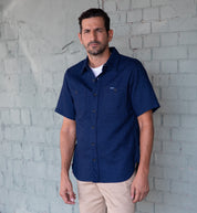 IHSH-417-IND - 5oz Double Gauze Short Sleeved Work Shirt - Indigo