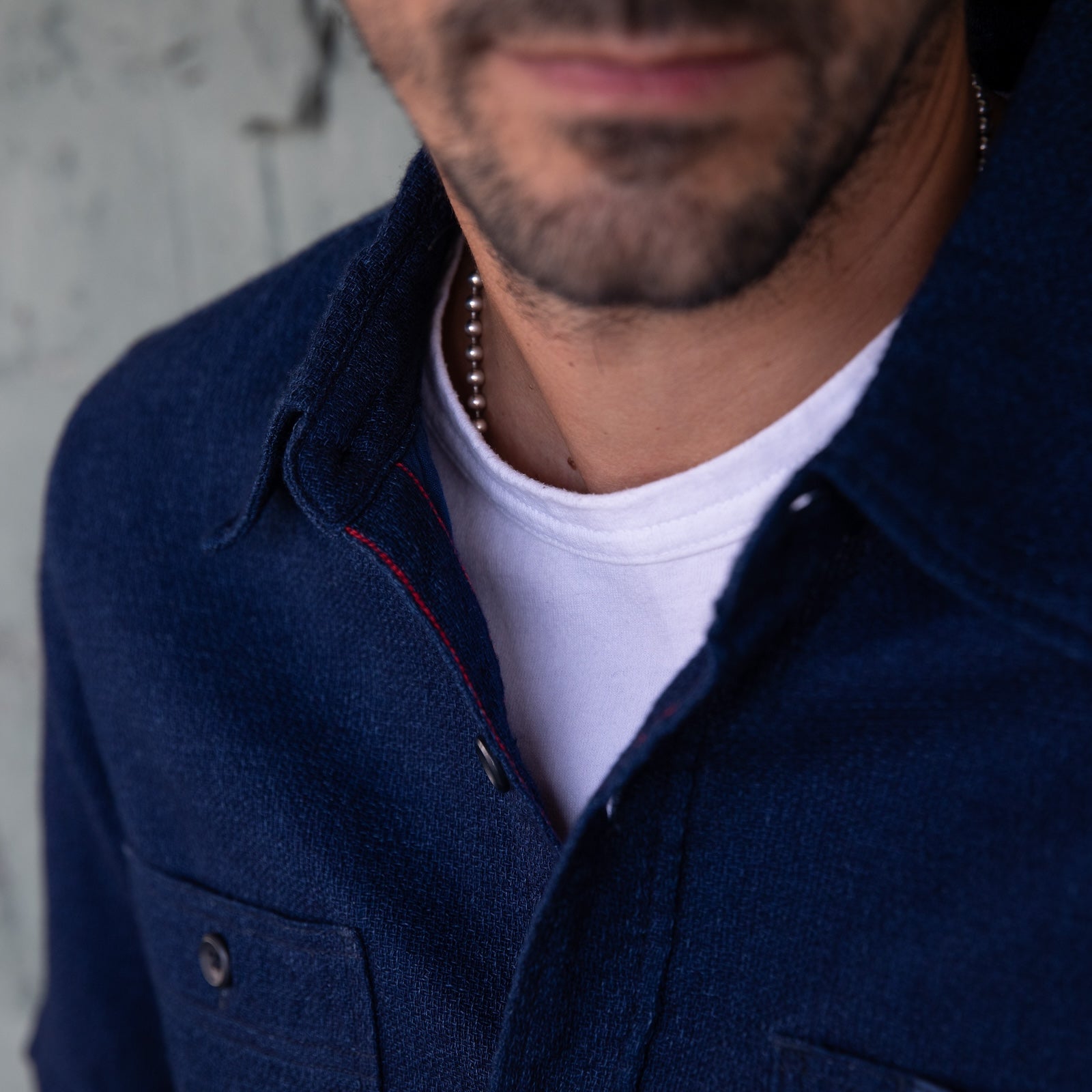 IHSH-417-IND - 5oz Double Gauze Short Sleeved Work Shirt - Indigo