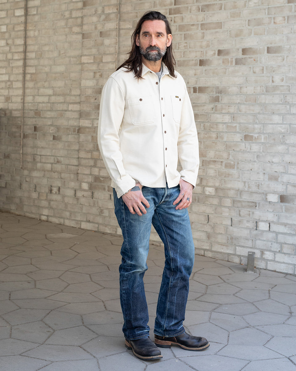 IHSH-423-IVO - 13oz Oxford Cloth Work Overshirt - Ivory