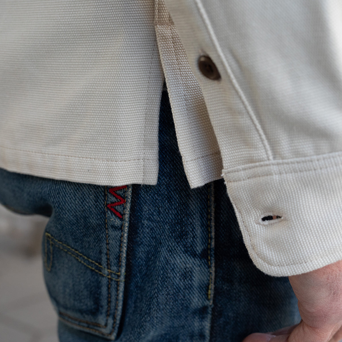 IHSH-423-IVO - 13oz Oxford Cloth Work Overshirt - Ivory