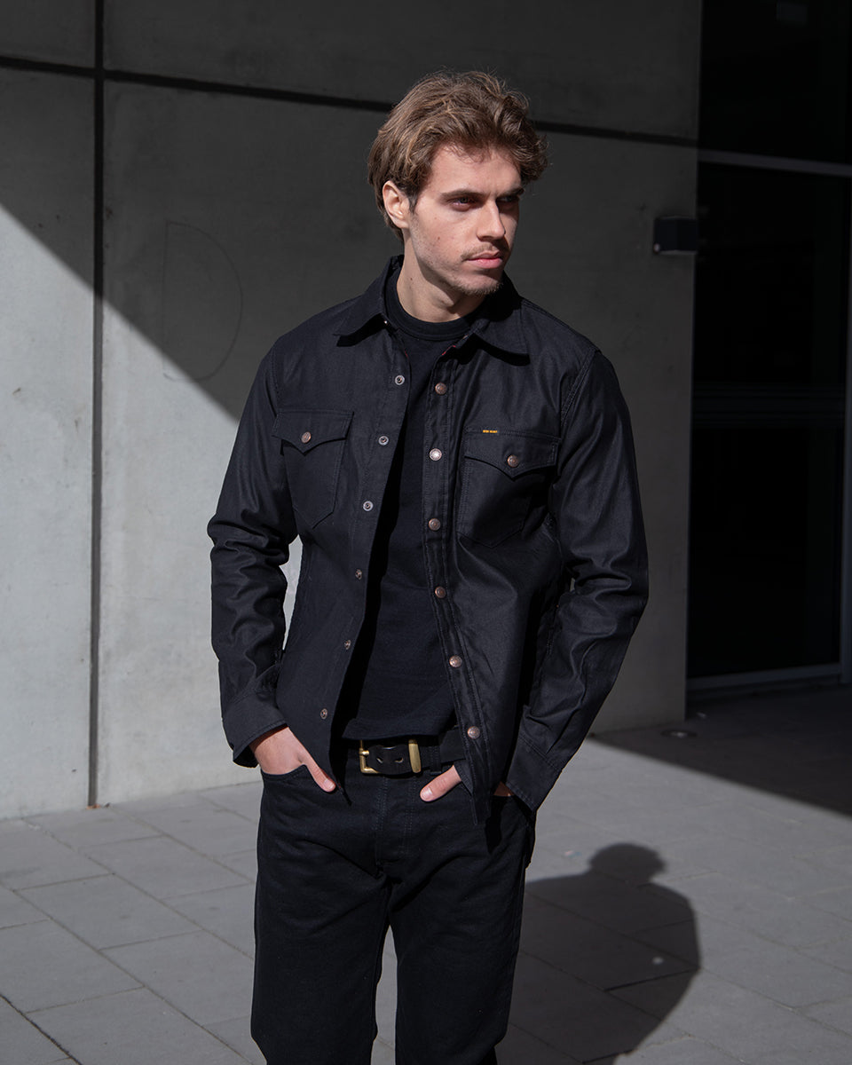 IHSH-425-BLK - FW25 - 8oz Military Whipcord CPO Shirt - Black