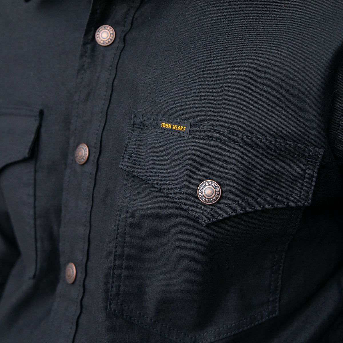 IHSH-425-BLK - FW25 - 8oz Military Whipcord CPO Shirt - Black