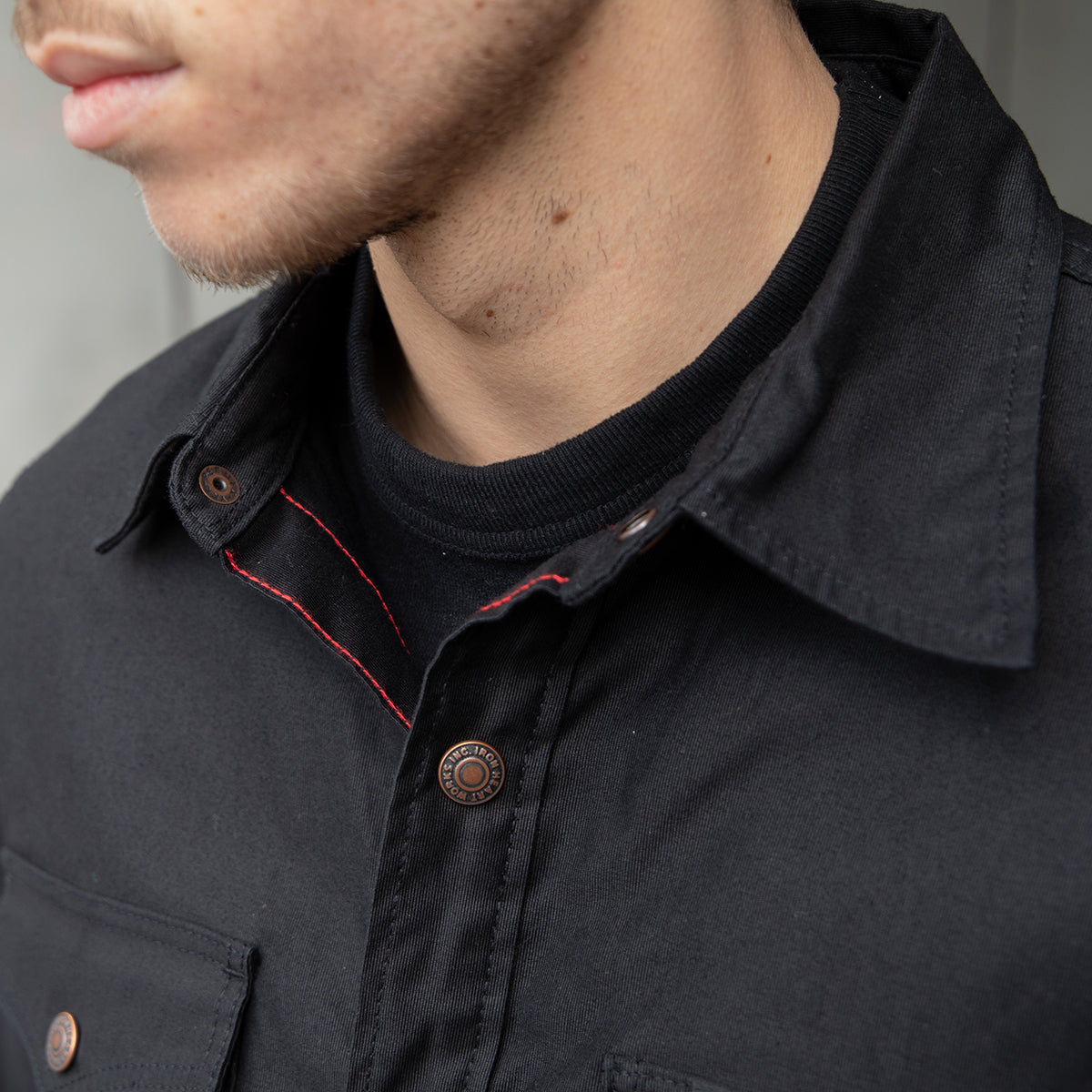 IHSH-425-BLK - FW25 - 8oz Military Whipcord CPO Shirt - Black