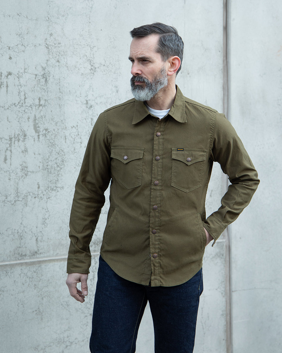 IHSH-425-OLV - FW25 - 8oz Military Whipcord CPO Shirt - Olive