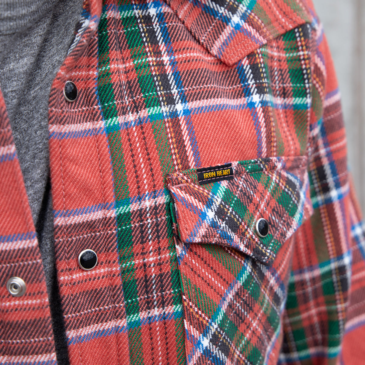 IHSH-436-RED - FW25 - Ultra Heavy Flannel American Check Western Shirt - Red