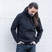 IHSW-HAM-BLK - 14oz Ultra Heavyweight Loopwheel Cotton Hoodie (Collaboration) - Vintage Black