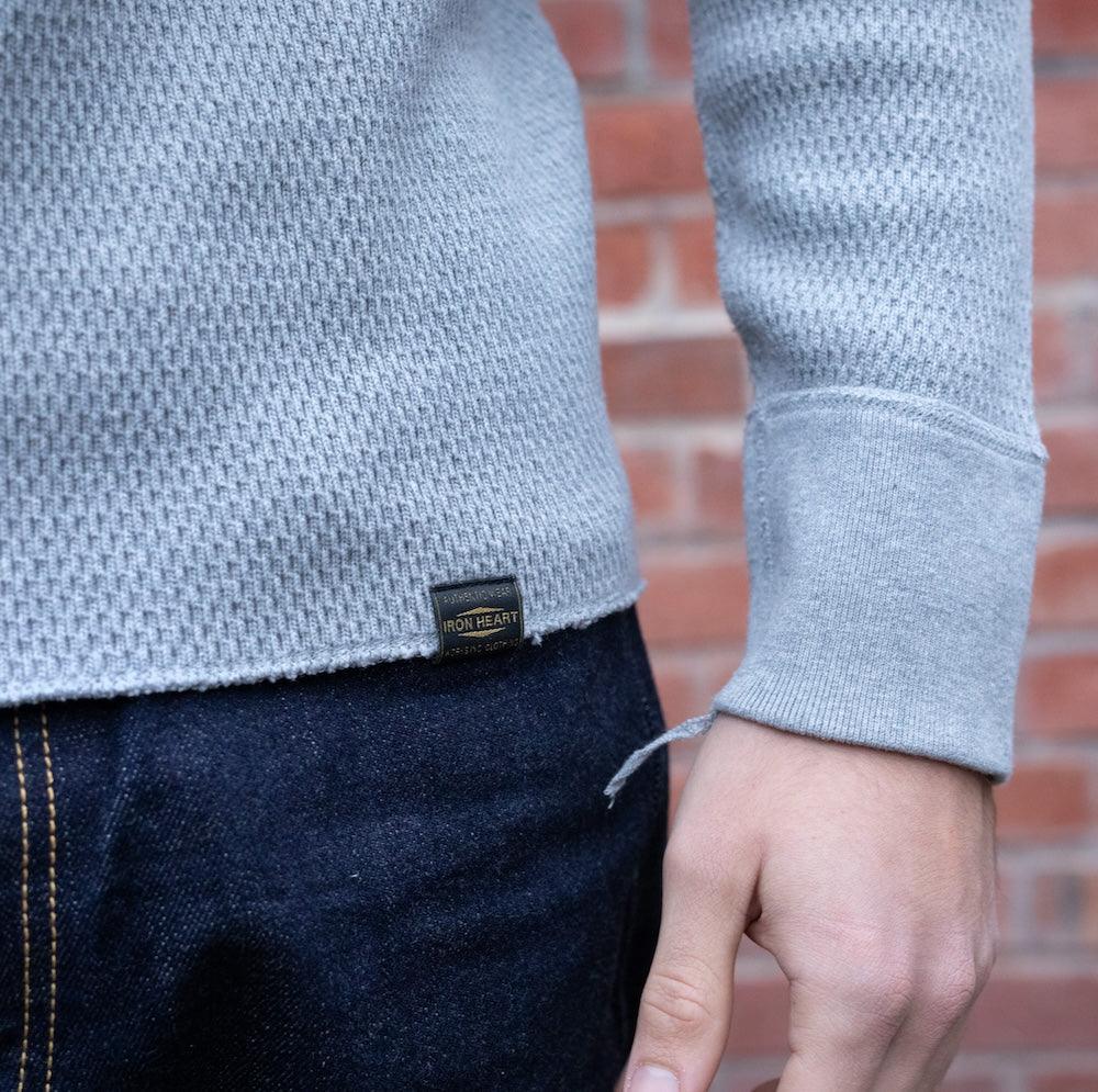 IHTL-1700-GRY - Cotton Knit Crew Neck L/S Thermal Sweater - Grey