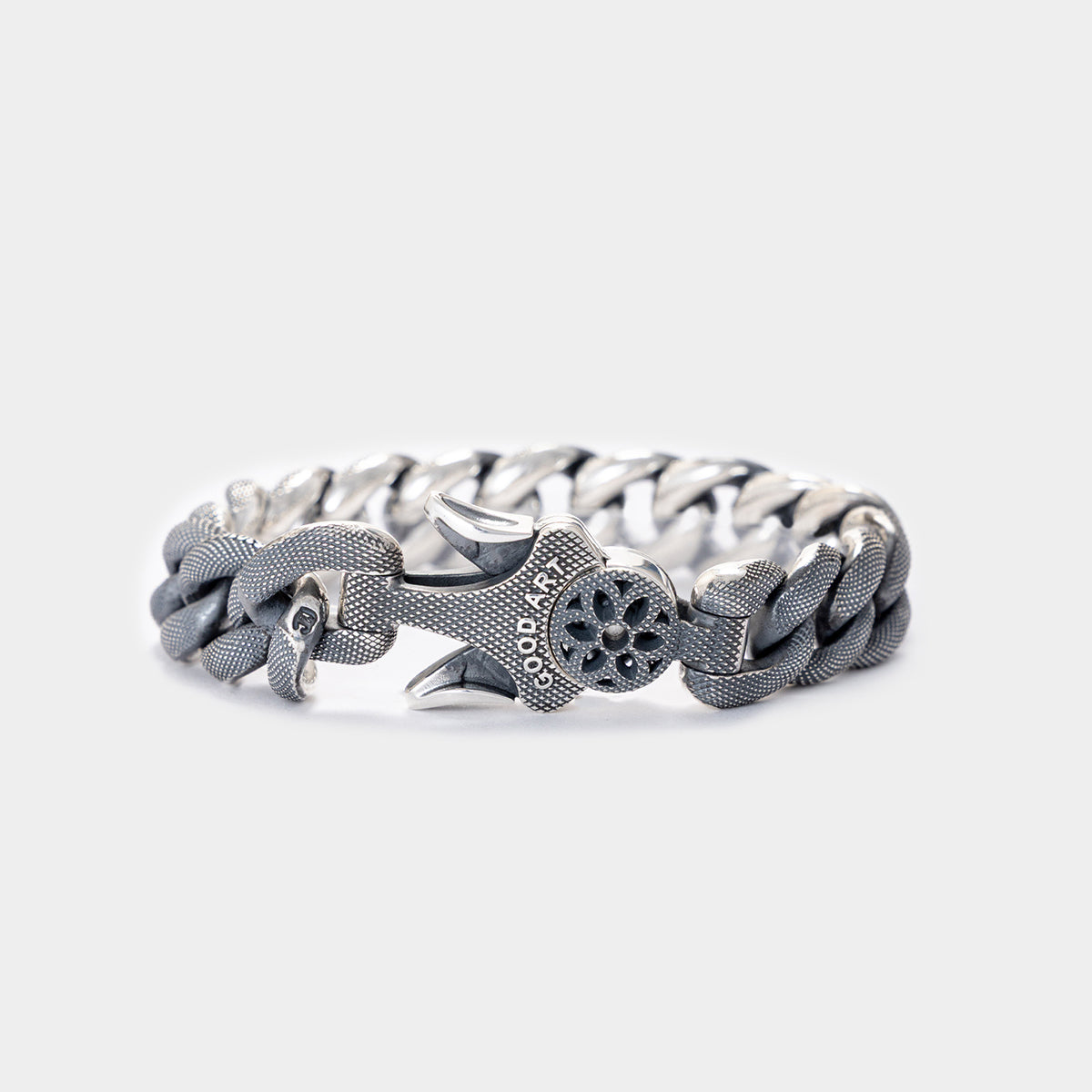 GA-MODEL-10-BRA-GB-A - GOOD ART HLYWD Model 10 Bracelet Goosebumps A - Sterling Silver