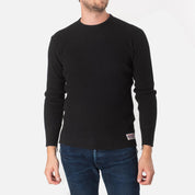 Image showing the IHTL-1301-BLK - Waffle Knit Thermal Longsleeve Black which is a T-Shirts described by the following info Back In, IHSALE_M23, Iron Heart, Released, T-Shirts, Tops and sold on the IRON HEART GERMANY online store