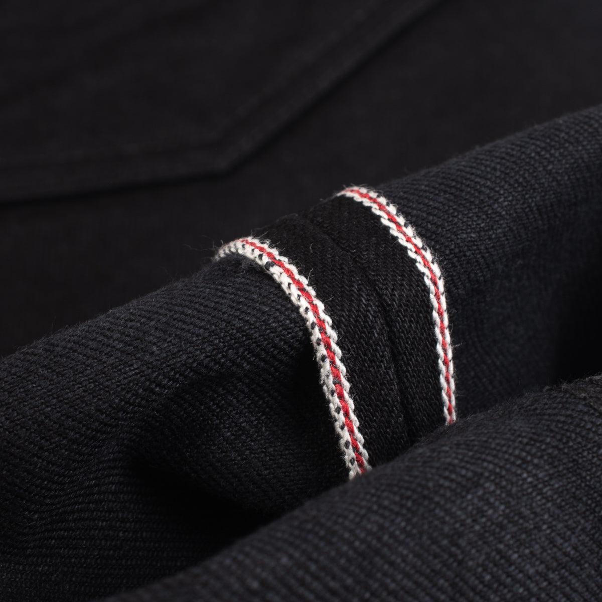 Image showing the IH-777S-142bb - 14oz Selvedge Denim Slim Tapered Jeans - Black/Black which is a Jeans described by the following info 777, Back In, Bottoms, Iron Heart, Jeans, Released, Slim, Tappered and sold on the IRON HEART GERMANY online store