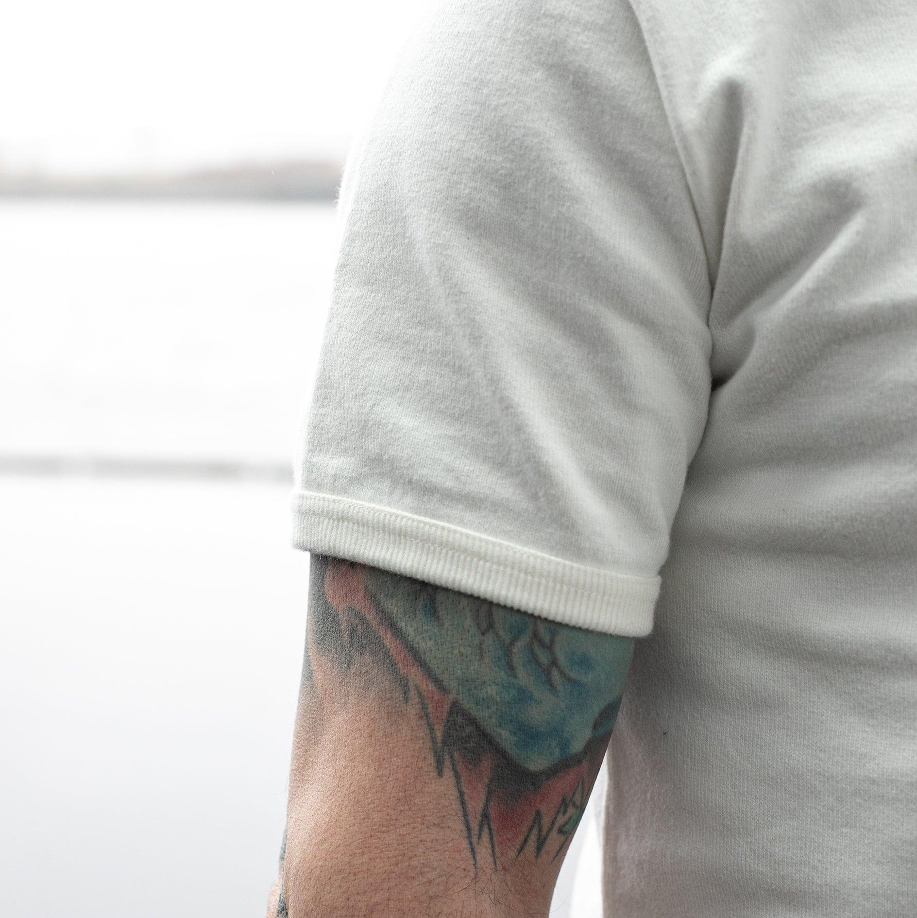 Image showing the IHT-1600-WHT - 11oz Crew Neck T-Shirt White which is a T-Shirts described by the following info Iron Heart, Released, T-Shirts, Tops and sold on the IRON HEART GERMANY online store