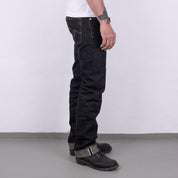 Image showing the IH-666S-19L - 19oz Left Hand Twill Selvedge Denim Slim Straight Cut Jeans Indigo which is a Jeans described by the following info 666, Bottoms, IHSALE_M23, Iron Heart, Jeans, Released, Straight and sold on the IRON HEART GERMANY online store