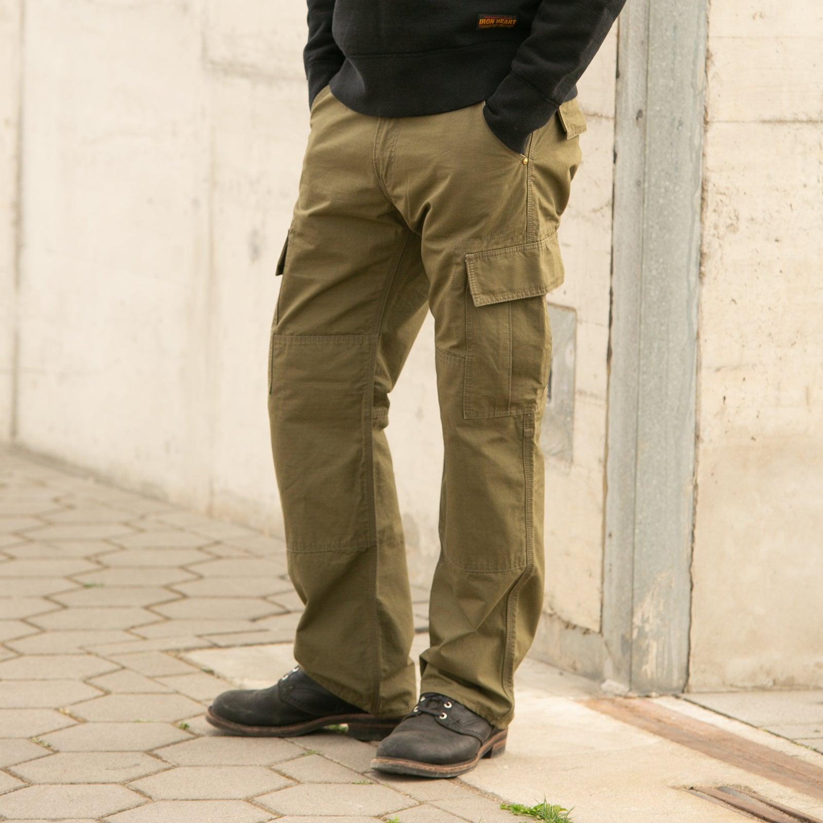 Image showing the IH-734-ODG - 8oz Ripstop Cargo - Olive Drab Green which is a Trousers described by the following info Bottoms, IHSALE_M23, Iron Heart, Released, Trousers and sold on the IRON HEART GERMANY online store