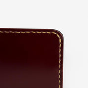 Image showing the IHG-071-OXB - Slimline Small Shell Cordovan Wallet Oxblood which is a WALLETS AND CHAINS described by the following info Accessories, IHSALE_M23, Iron Heart, Released, WALLETS AND CHAINS and sold on the IRON HEART GERMANY online store