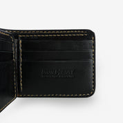 Image showing the IHG-071-BLK - Slimline Small Shell Cordovan Wallet Black which is a WALLETS AND CHAINS described by the following info Accessories, IHSALE_M23, Iron Heart, Released, WALLETS AND CHAINS and sold on the IRON HEART GERMANY online store