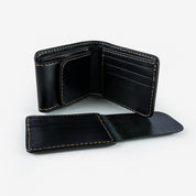Image showing the IHG-01-BLK - Small Shell Cordovan Wallet - Black which is a WALLETS AND CHAINS described by the following info Accessories, Iron Heart, WALLETS AND CHAINS and sold on the IRON HEART GERMANY online store