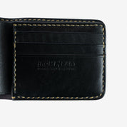 Image showing the IHG-01-BLK - Small Shell Cordovan Wallet - Black which is a WALLETS AND CHAINS described by the following info Accessories, Iron Heart, WALLETS AND CHAINS and sold on the IRON HEART GERMANY online store