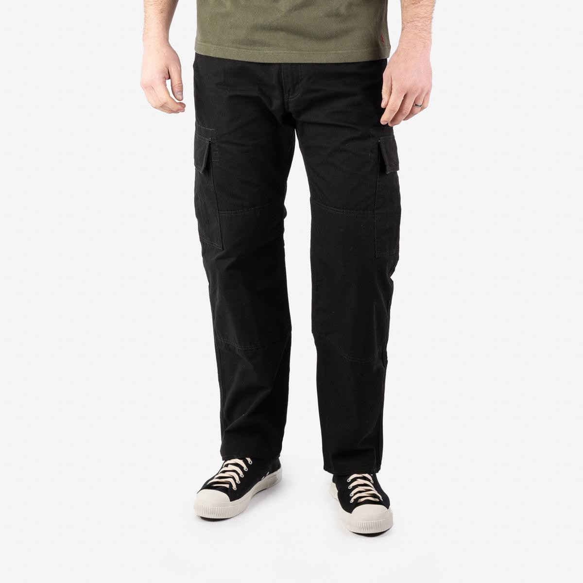 Image showing the IH-734-BLK - 8oz Ripstop Cargo - Black which is a Trousers described by the following info Bottoms, IHSALE_M23, Iron Heart, Released, Trousers and sold on the IRON HEART GERMANY online store