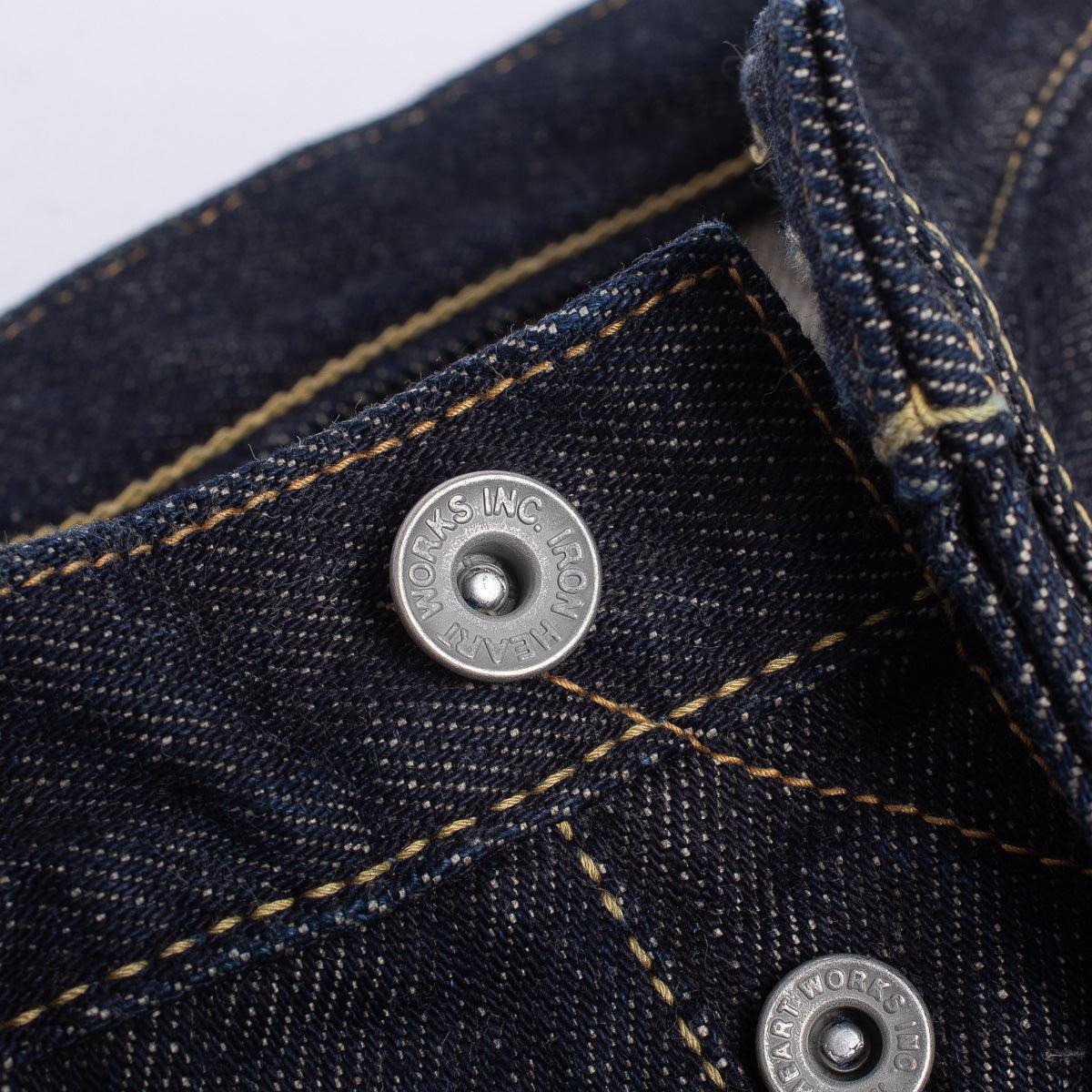 Image showing the IH-555S-21 - 21oz Selvedge Denim Super Slim Jeans Indigo which is a Jeans described by the following info 555, Back In, Bottoms, Iron Heart, Jeans, Released, Slim and sold on the IRON HEART GERMANY online store
