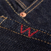 Image showing the IH-555S-21 - 21oz Selvedge Denim Super Slim Jeans Indigo which is a Jeans described by the following info 555, Back In, Bottoms, Iron Heart, Jeans, Released, Slim and sold on the IRON HEART GERMANY online store