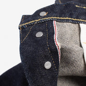 Image showing the IH-555S-21 - 21oz Selvedge Denim Super Slim Jeans Indigo which is a Jeans described by the following info 555, Back In, Bottoms, Iron Heart, Jeans, Released, Slim and sold on the IRON HEART GERMANY online store