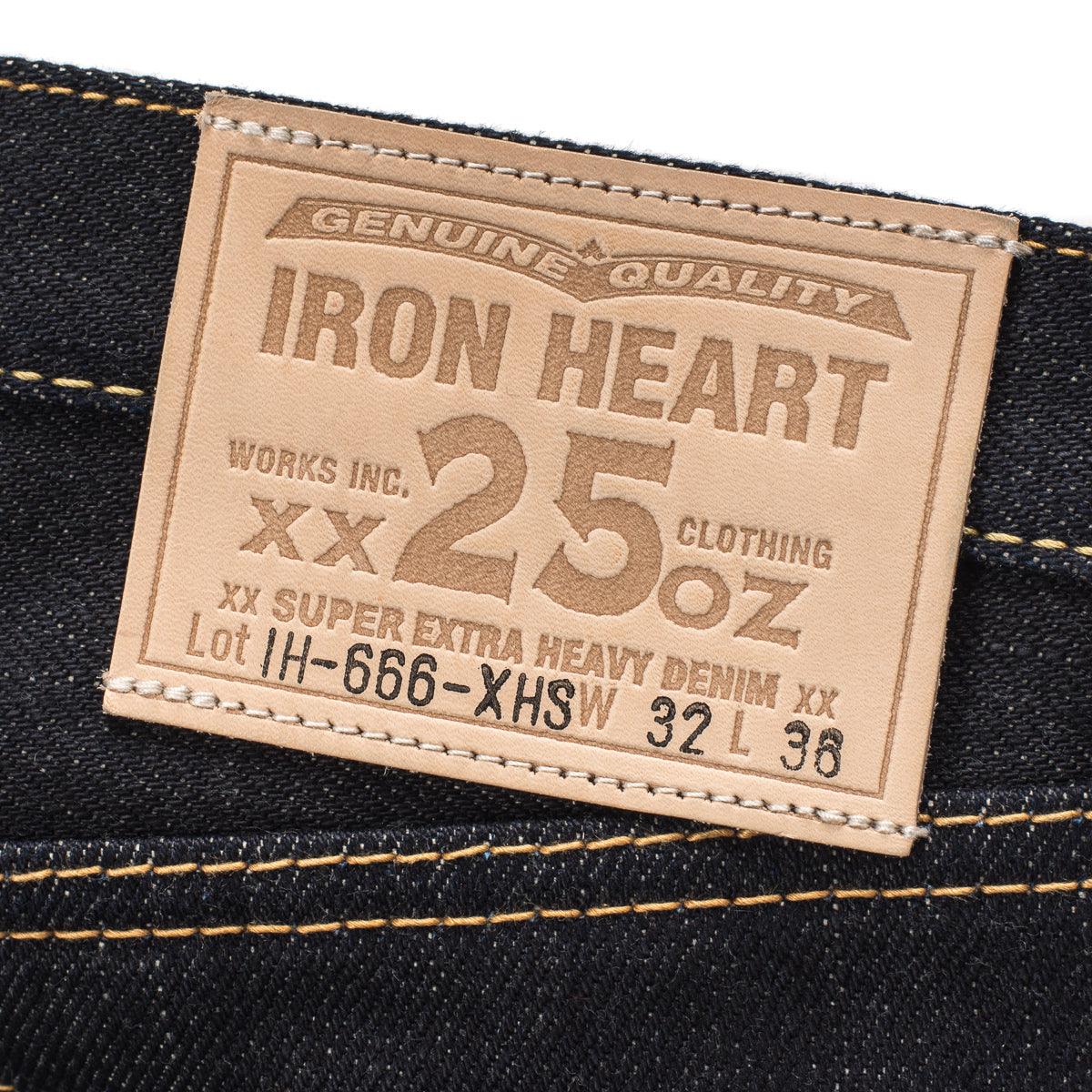Image showing the IH-666-XHS - 25oz Slim Straight Cut Jeans Indigo which is a Jeans described by the following info 666, Bottoms, Iron Heart, Jeans, Released, Straight and sold on the IRON HEART GERMANY online store