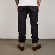 Image showing the IH-888S-21 - 21oz Selvedge Denim Medium/High Rise Tapered Cut Jeans which is a Jeans described by the following info 888, Back In, Bottoms, Iron Heart, Jeans, Released, Tappered and sold on the IRON HEART GERMANY online store