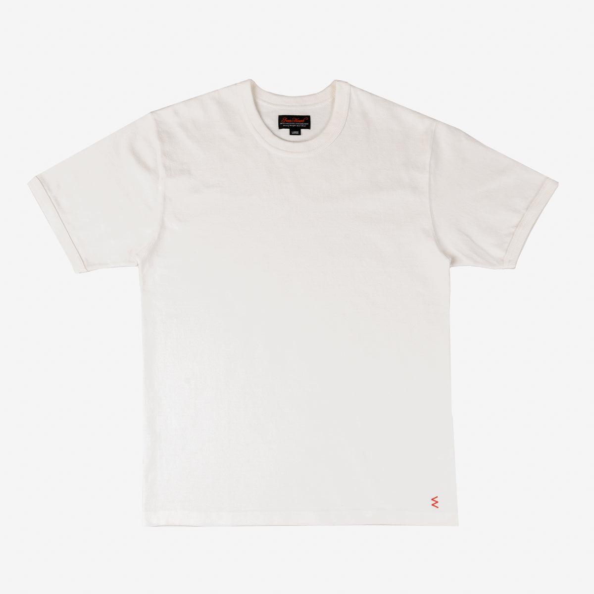 Image showing the IHT-1600-WHT - 11oz Crew Neck T-Shirt White which is a T-Shirts described by the following info Iron Heart, Released, T-Shirts, Tops and sold on the IRON HEART GERMANY online store