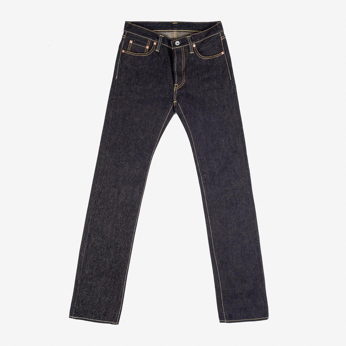 Image showing the IH-666S-19L - 19oz Left Hand Twill Selvedge Denim Slim Straight Cut Jeans Indigo which is a Jeans described by the following info 666, Bottoms, IHSALE_M23, Iron Heart, Jeans, Released, Straight and sold on the IRON HEART GERMANY online store