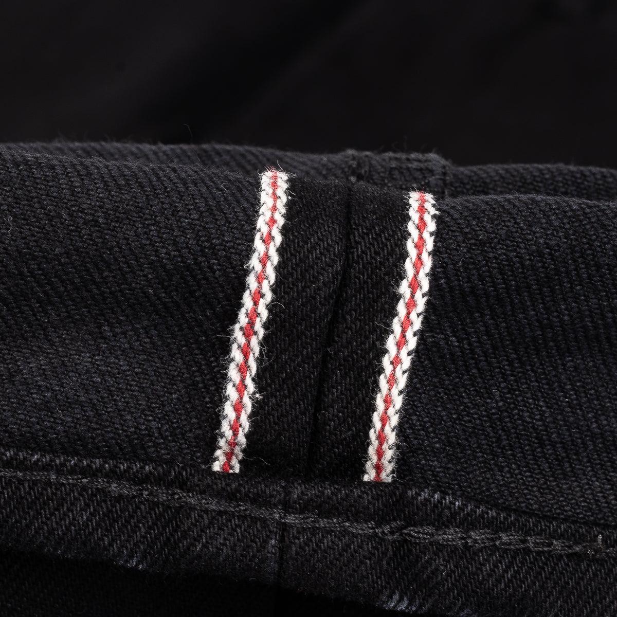Image showing the IH-634S-142bb - 14oz Selvedge Denim Straight Cut Jeans Black/Black which is a Jeans described by the following info 634, Bottoms, Iron Heart, Jeans, Released, Straight and sold on the IRON HEART GERMANY online store