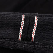 Image showing the IH-634S-142bb - 14oz Selvedge Denim Straight Cut Jeans Black/Black which is a Jeans described by the following info 634, Bottoms, Iron Heart, Jeans, Released, Straight and sold on the IRON HEART GERMANY online store