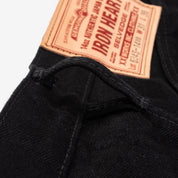 Image showing the IH-634S-142bb - 14oz Selvedge Denim Straight Cut Jeans Black/Black which is a Jeans described by the following info 634, Bottoms, Iron Heart, Jeans, Released, Straight and sold on the IRON HEART GERMANY online store