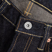 Image showing the IH-666S-19L - 19oz Left Hand Twill Selvedge Denim Slim Straight Cut Jeans Indigo which is a Jeans described by the following info 666, Bottoms, IHSALE_M23, Iron Heart, Jeans, Released, Straight and sold on the IRON HEART GERMANY online store