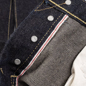 Image showing the IH-666S-19L - 19oz Left Hand Twill Selvedge Denim Slim Straight Cut Jeans Indigo which is a Jeans described by the following info 666, Bottoms, IHSALE_M23, Iron Heart, Jeans, Released, Straight and sold on the IRON HEART GERMANY online store